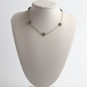 Tory Burch Roxanne Silver tone & Pave Chain Necklace
